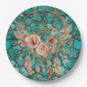 Assiettes En Carton Catcher de rêve Turquoise (Devant)