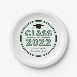 Assiettes En Carton Catégorie De 2022 Plaques De Graduation (Émeraud