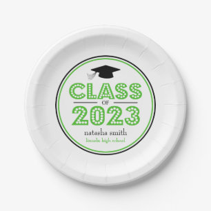 Assiettes En Carton Catégorie De 2023 Plaques De Graduation (Lime Gree