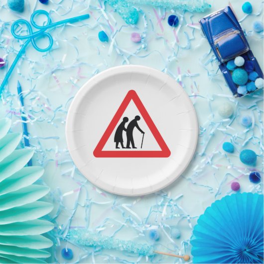 Assiettes En Carton CAUTION Personnes ÂGÉES - VOYAGE UK (Fête)