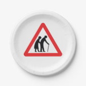 Assiettes En Carton CAUTION Personnes ÂGÉES - VOYAGE UK (Devant)