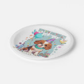 Assiettes En Carton Cavalier King Charles Pastel C'est mon anniversair (Angle)