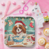 Assiettes En Carton Cavalier King Charles Spaniel Baking Noël (Fête)