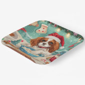 Assiettes En Carton Cavalier King Charles Spaniel Baking Noël (Angulaire)