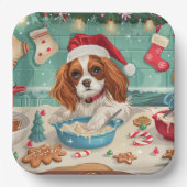 Assiettes En Carton Cavalier King Charles Spaniel Baking Noël (Recto)