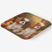 Assiettes En Carton Cavalier King Charles Spaniel Chiot Citrouille d'a (Angulaire)