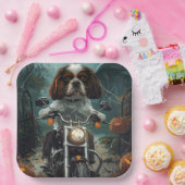 Assiettes En Carton Cavalier King Charles Spaniel Halloween effrayant (Fête)