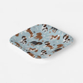 Assiettes En Carton Cavalier King Charles Spaniel Paws and Bones (Angulaire)
