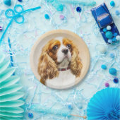 Assiettes En Carton Cavalier King Charles Spaniel Peinture originale (Fête)