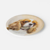 Assiettes En Carton Cavalier King Charles Spaniel Peinture originale (Angle)