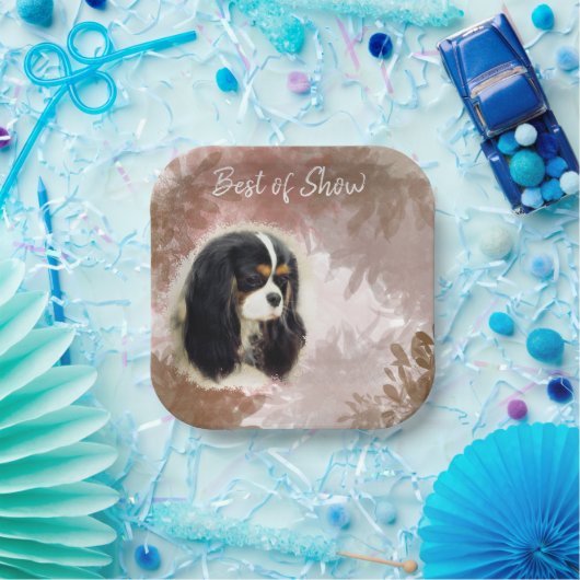 Assiettes En Carton Cavalier King Charles Spaniel - Tri, Plaque (Fête)