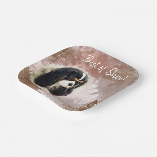 Assiettes En Carton Cavalier King Charles Spaniel - Tri, Plaque (Angulaire)