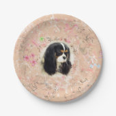 Assiettes En Carton Cavalier King Charles Spaniel - Tri, Plaque (Devant)