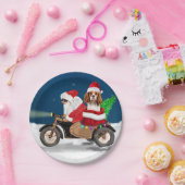 Assiettes En Carton Cavalier King Chien Noël Père Noël (Fête)
