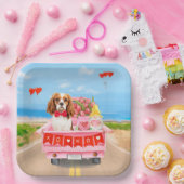 Assiettes En Carton Cavalier King Chien Saint Valentin Coeurs de Camio (Fête)