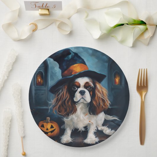 Assiettes En Carton Cavalier King Citrouilles Halloween effrayant (Mariage)