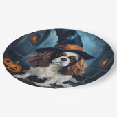Assiettes En Carton Cavalier King Citrouilles Halloween effrayant (Angle)