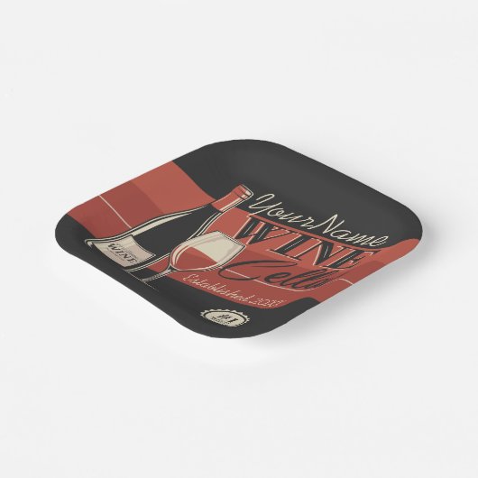 Assiettes En Carton Cave à vin personnalisée Bouteille Salle de dégust (Angulaire)
