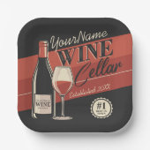 Assiettes En Carton Cave à vin personnalisée Bouteille Salle de dégust (Recto)