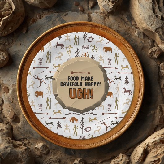 Assiettes En Carton Caveman Chronicles Plaque en papier