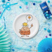 Assiettes En Carton Cavewoman pense au bâton de feu (Fête)