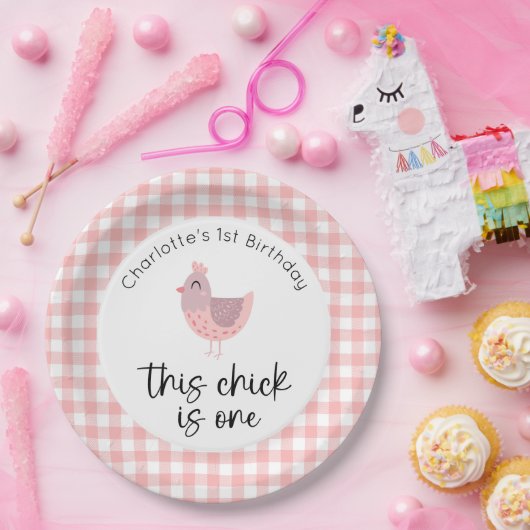 Assiettes En Carton Ce poussin est un 1er anniversaire (Fête)