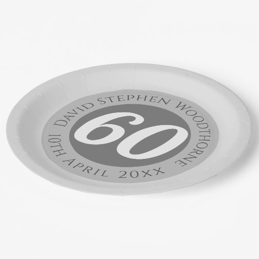 Assiettes En Carton Célébration commémorative d'anniversaire Personnal (Angle)