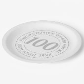 Assiettes En Carton Célébration commémorative du 100e anniversaire (Angle)