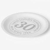 Assiettes En Carton Célébration commémorative du 30e anniversaire (Angle)
