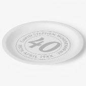 Assiettes En Carton Célébration commémorative du 40e anniversaire (Angle)