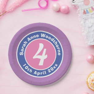 Assiettes En Carton Célébration d'anniversaire d'enfant avec âge