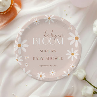 Assiettes En Carton Célébration de Baby Shower dans un Jardin de Margu