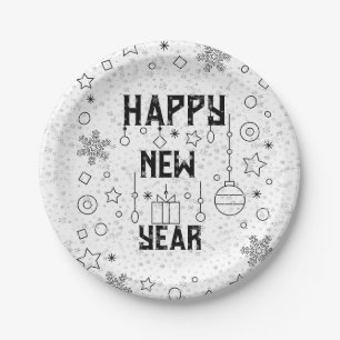 Assiettes En Carton Célébration de la nouvelle année