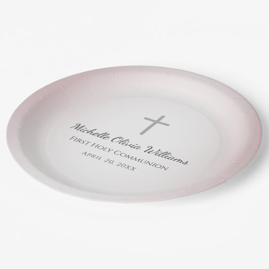 Assiettes En Carton Célébration de la première communion d'or simple R (Angle)