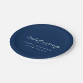 Assiettes En Carton Célébration de la vie Élégant Script Funéraire Ble (Angle)