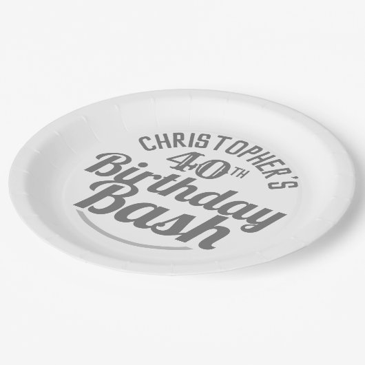 Assiettes En Carton Célébration de l'âge 40e Anniversaire Plaques papi (Angle)