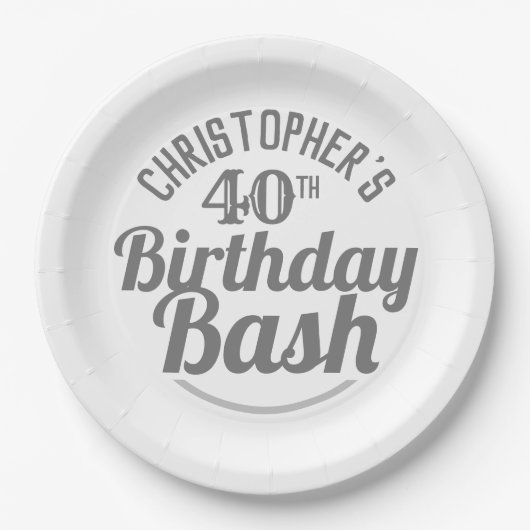 Assiettes En Carton Célébration de l'âge 40e Anniversaire Plaques papi (Devant)