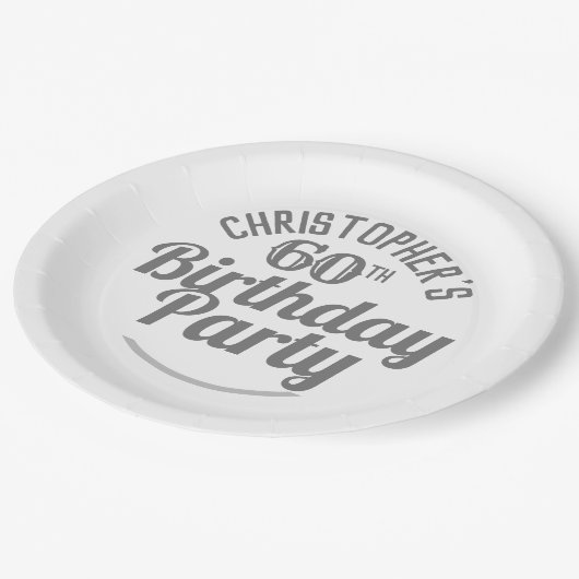 Assiettes En Carton Célébration de l'âge 60e Anniversaire Plaques papi (Angle)