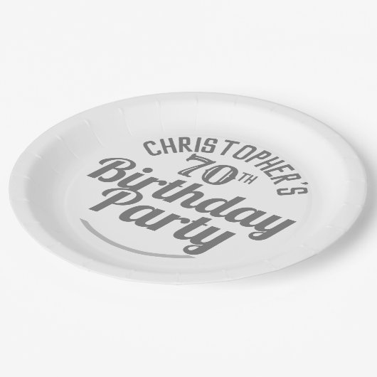 Assiettes En Carton Célébration de l'âge 70e Anniversaire Plaques papi (Angle)