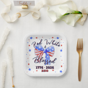 Assiettes En Carton Célébration de l'Amérique Patriotique Chrétienne 2