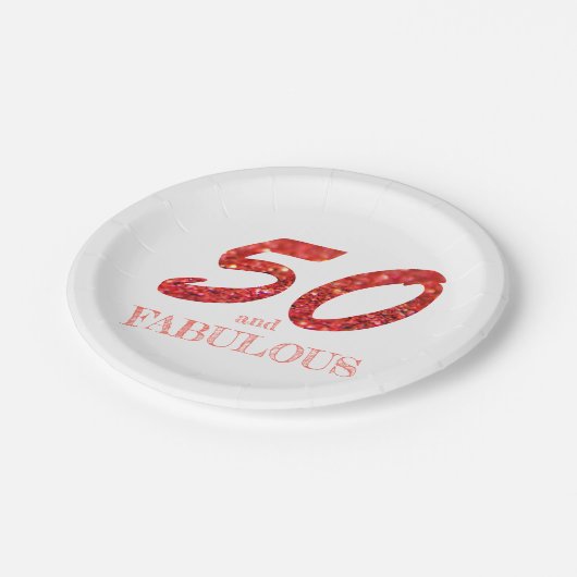 Assiettes En Carton Célébration du 50e anniversaire Parties scintillan (Angle)