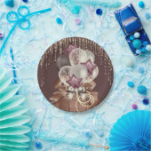 Assiettes En Carton Célébration du violet et de l'or (Fête)