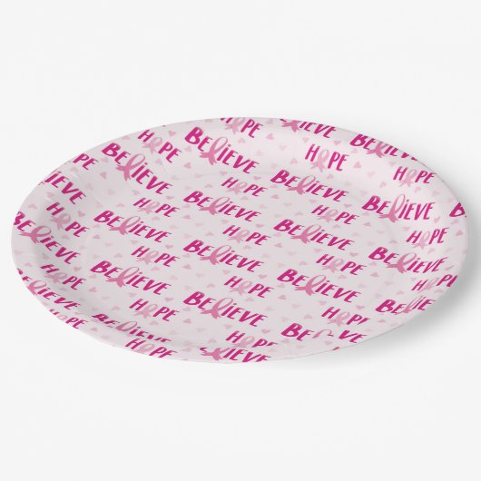 Assiettes En Carton Célébrer l'événement rose (Angle)