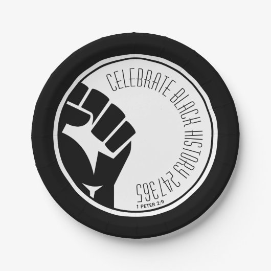 Assiettes En Carton CÉLÉBRER L'HISTOIRE NOIRE 247365 BHM Personnalisé (Devant)