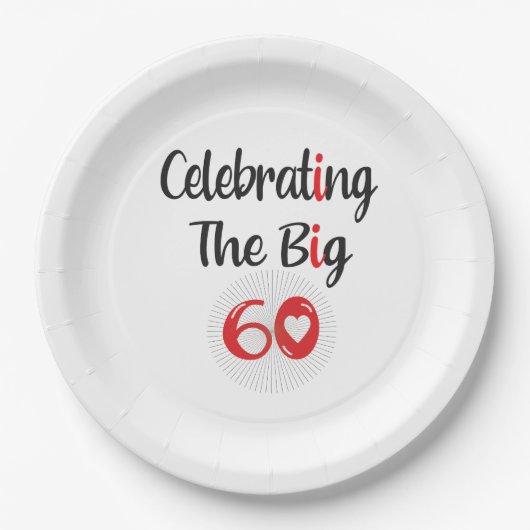 Assiettes En Carton Célébrons Les 60 Grands (Devant)