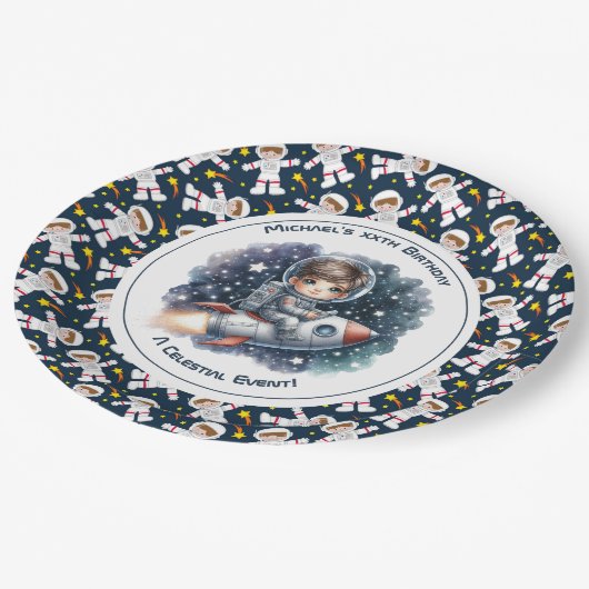 Assiettes En Carton Céleste événement Espace thématique fête d'anniver (Angle)