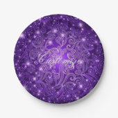 Assiettes En Carton Céleste Violet Étoiles & Étoiles Plaques en papier (Devant)