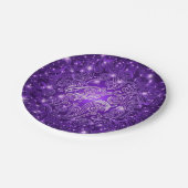 Assiettes En Carton Céleste Violet Étoiles & Étoiles Plaques en papier (Angle)