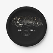 Assiettes En Carton Celestial Black M. et Mme Mariage (Devant)