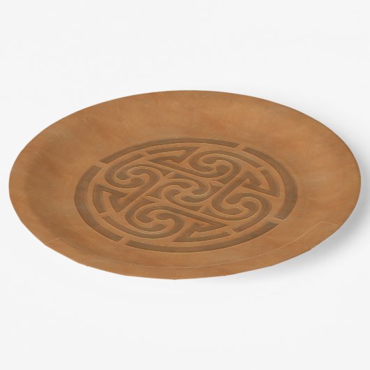 Assiettes En Carton Celtic Knot Faux Cuir St. Patricks Day (Angle)